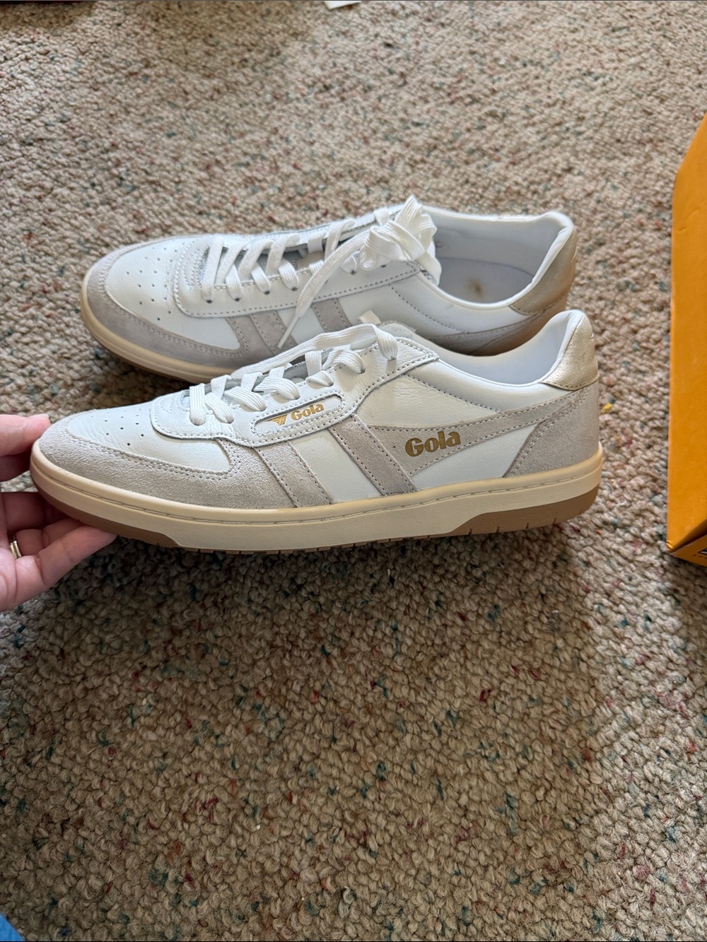 Gola Women's White and Tan Retro Low-Top Sneakers - Picture 3 of 7